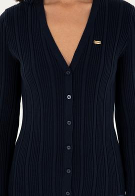 Kadın Lacivert Basic Triko Hırka - 50293544026