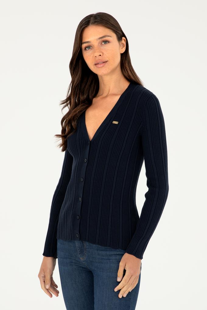 Kadın Lacivert Basic Triko Hırka