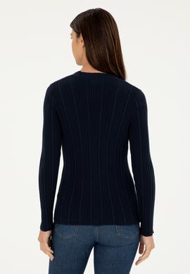 Kadın Lacivert Basic Triko Hırka - 50293544026