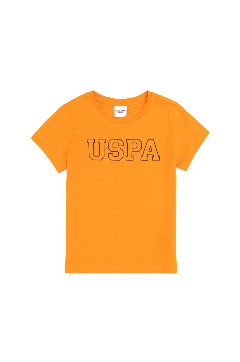 Erkek Çocuk Turuncu Basic Bisiklet Yaka Tişört