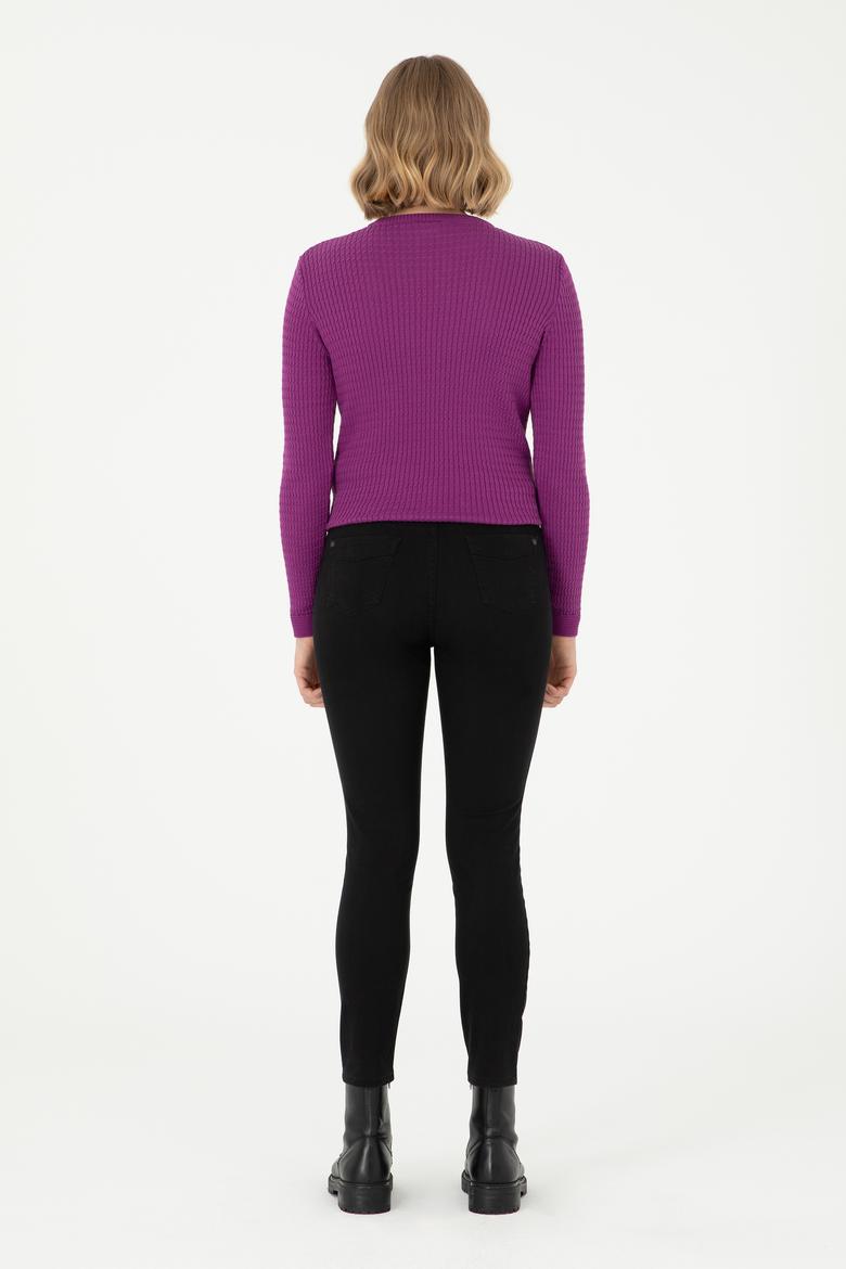 Kadın Siyah Kanvas Pantolon - 50290499014