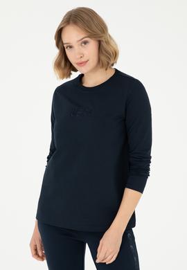 Kadın Lacivert Bisiklet Yaka Sweatshirt - 50294752006