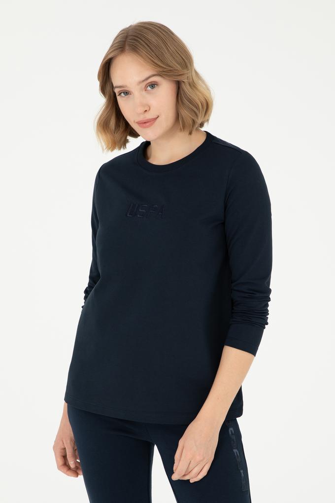 Kadın Lacivert Bisiklet Yaka Sweatshirt