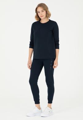 Kadın Lacivert Bisiklet Yaka Sweatshirt - 50294752006