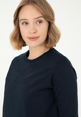 Kadın Lacivert Bisiklet Yaka Sweatshirt - 50294752006