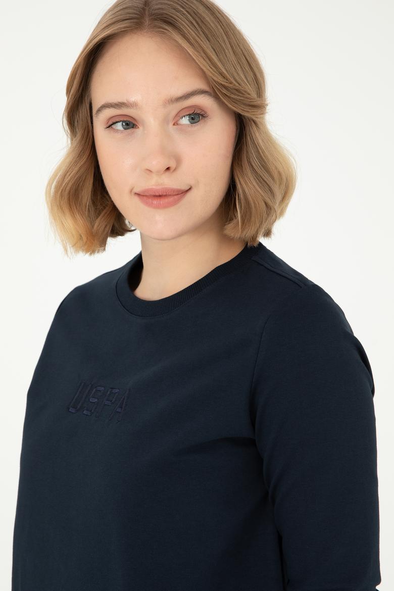 Kadın Lacivert Bisiklet Yaka Sweatshirt - 50294752006