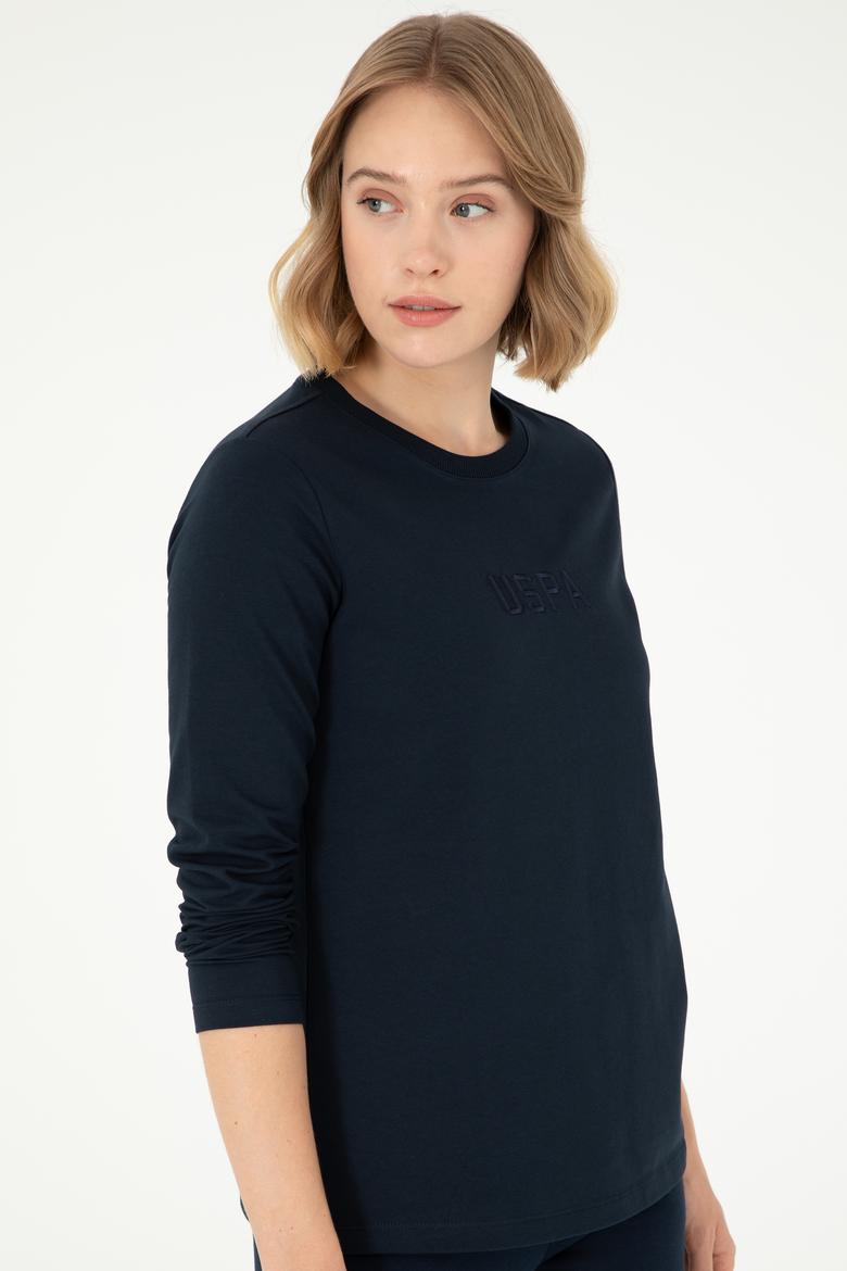 Kadın Lacivert Bisiklet Yaka Sweatshirt - 50294752006