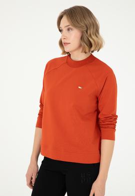Kadın Kiremit Bisiklet Yaka Sweatshirt - 50296903030