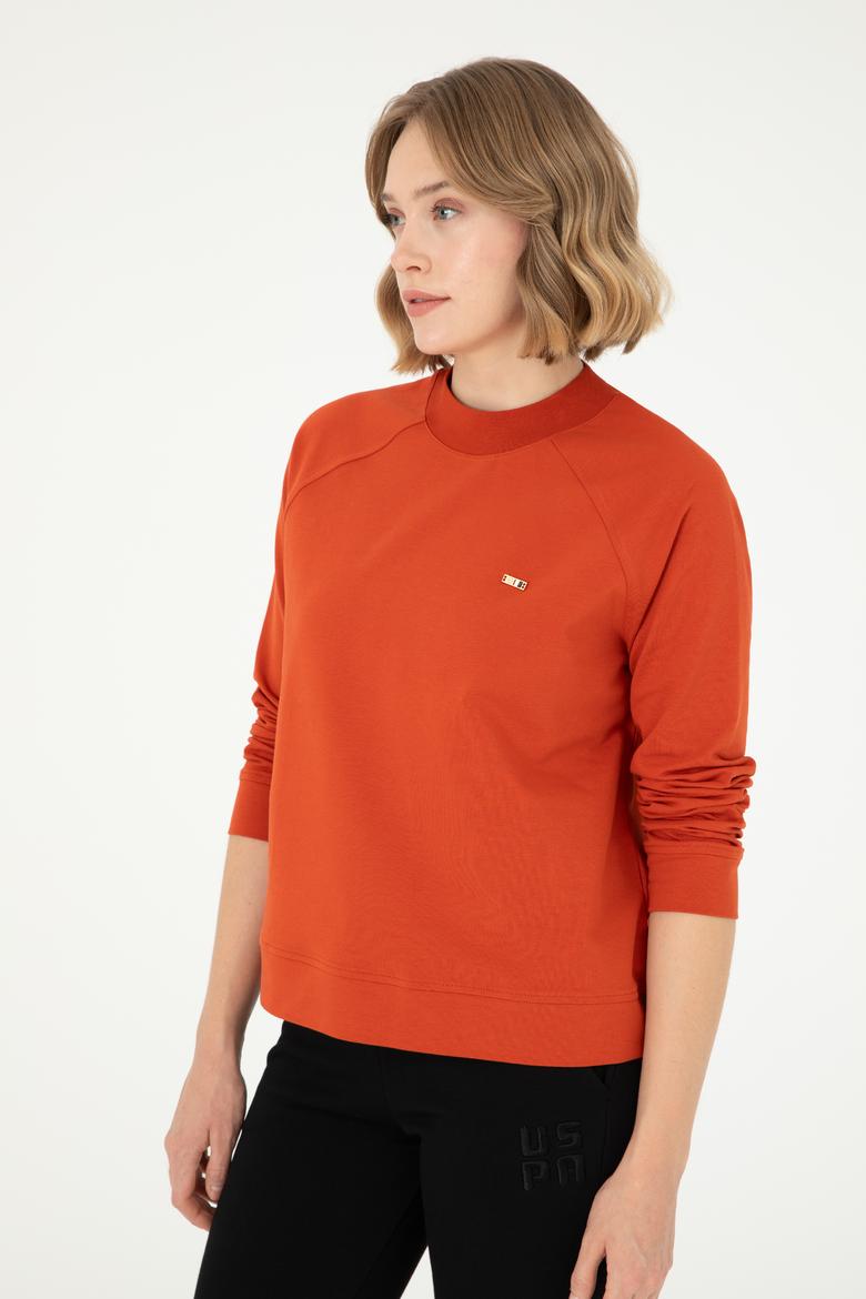 Kadın Kiremit Bisiklet Yaka Sweatshirt - 50296903030