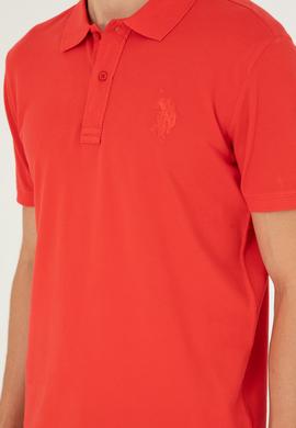 Erkek Slim Fit Polo Yaka Kırmızı Basic Tişört - 50294207081