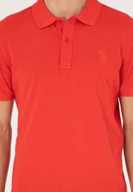 Erkek Slim Fit Polo Yaka Kırmızı Basic Tişört - 50294207081