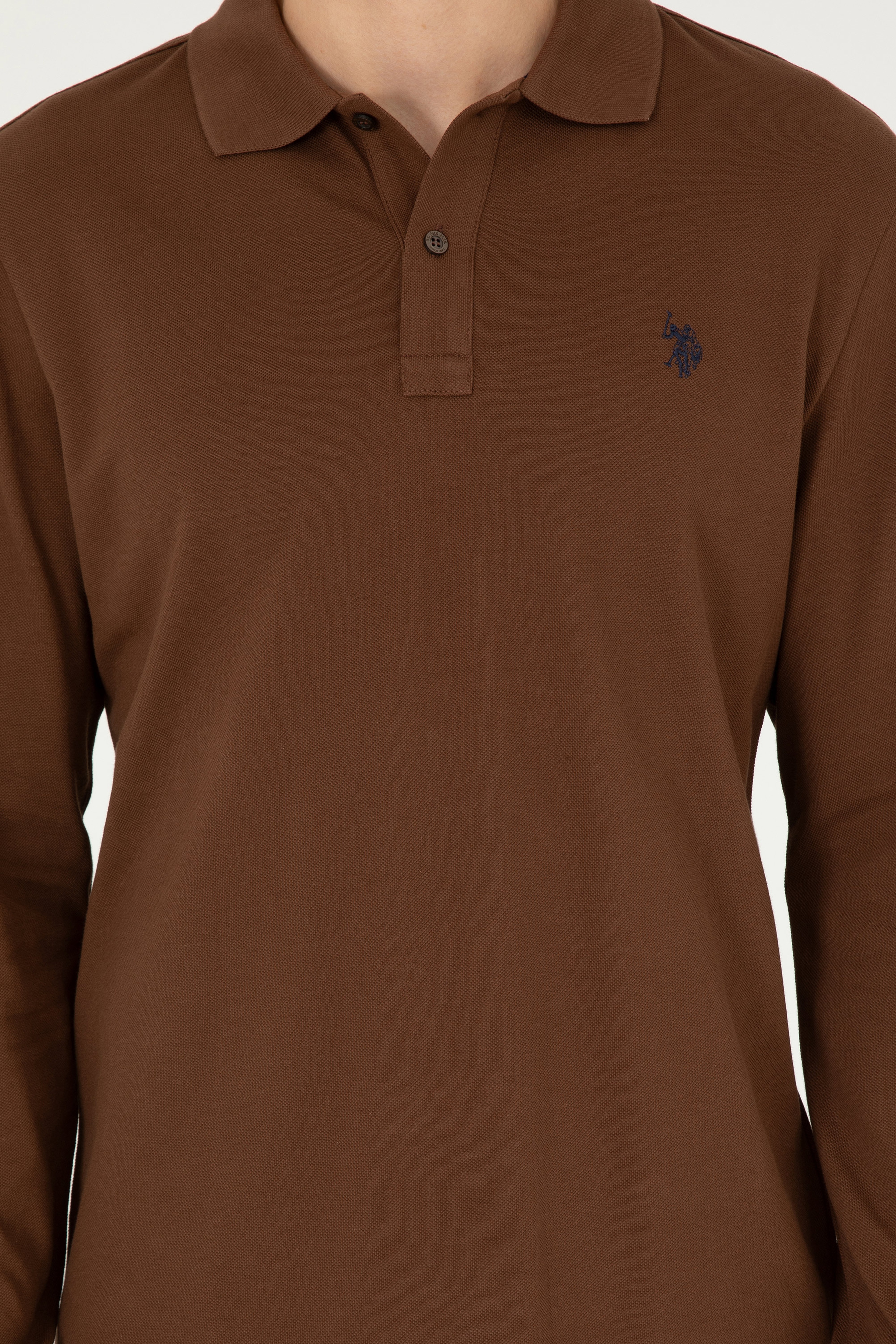 Erkek Kahverengi Basic Sweatshirt - Image 6