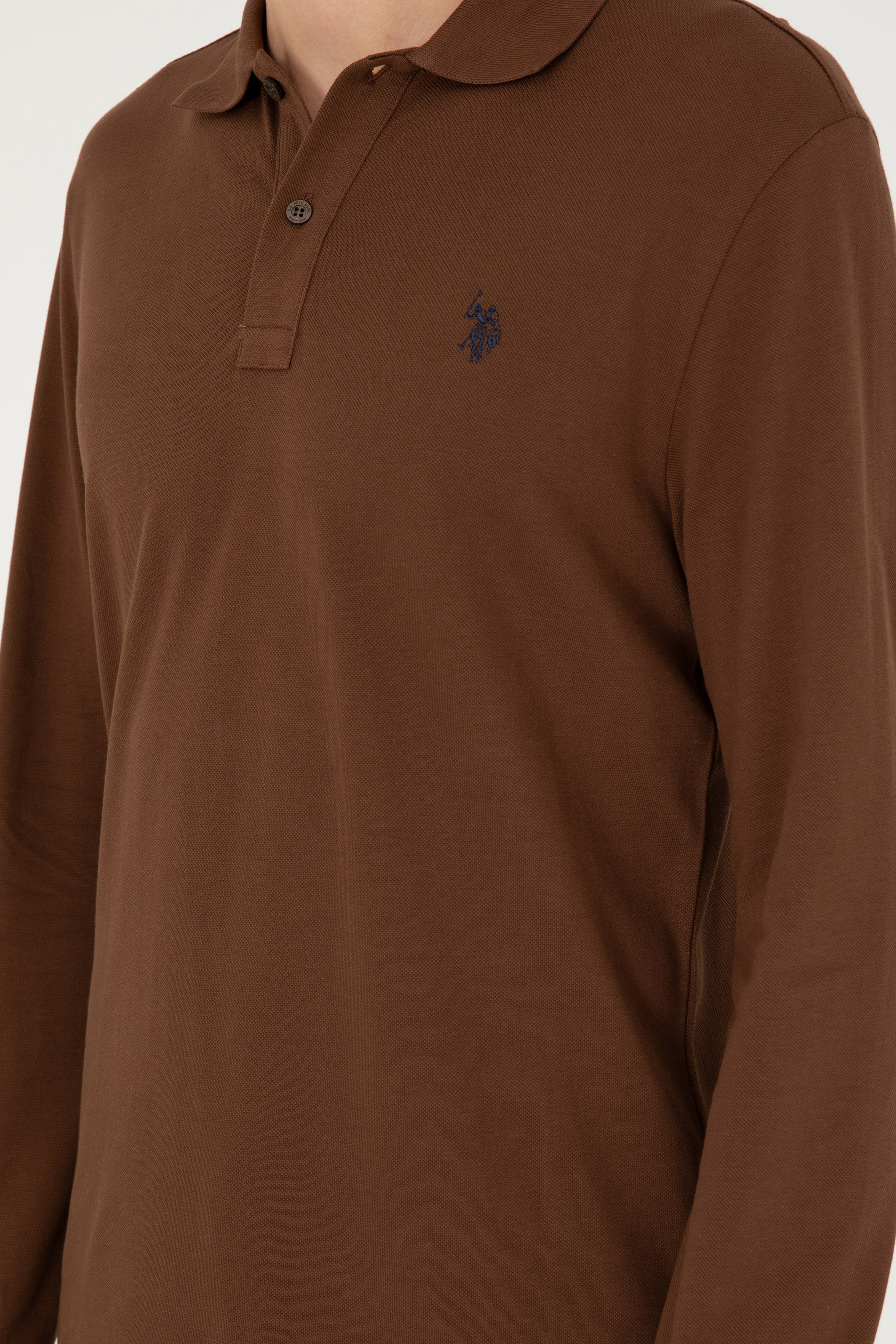 Erkek Kahverengi Basic Sweatshirt - Image 7