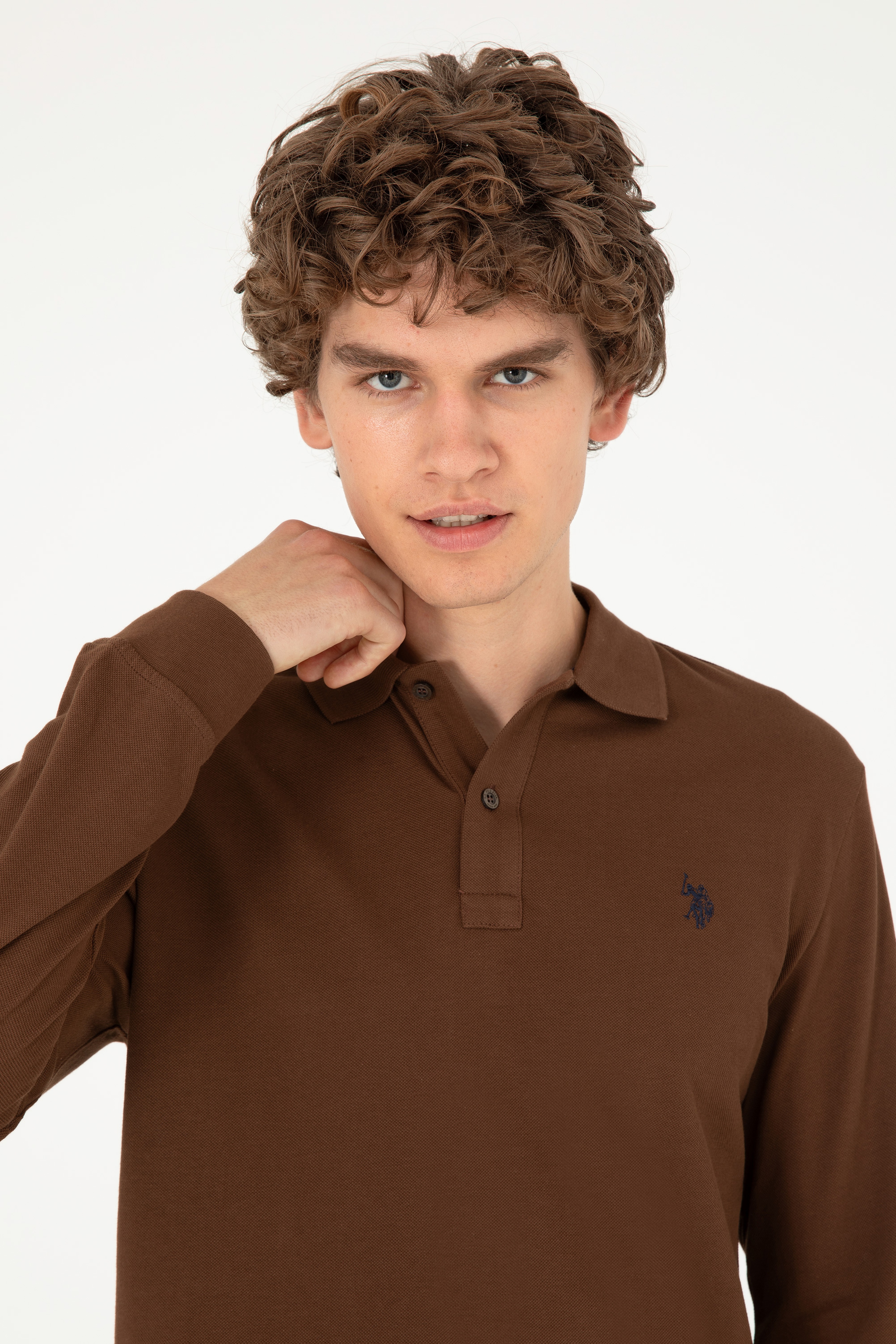 Erkek Kahverengi Basic Sweatshirt - Image 2
