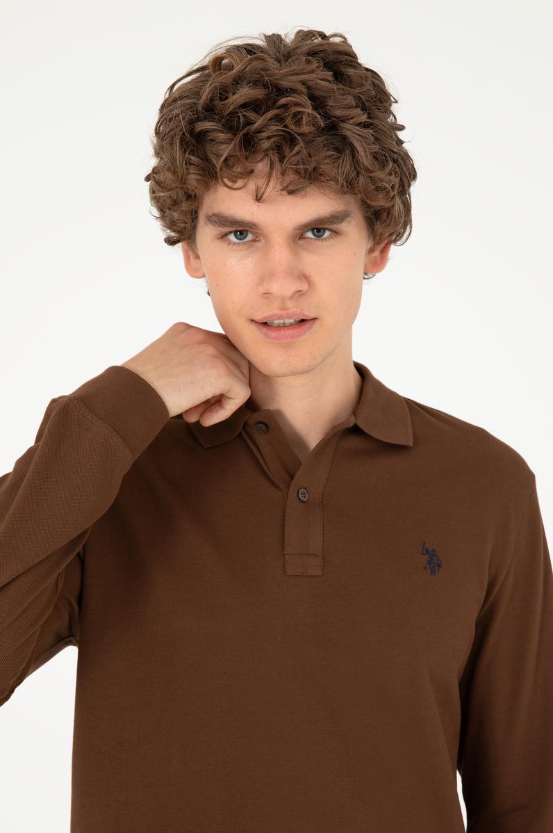 Erkek Kahverengi Basic Sweatshirt