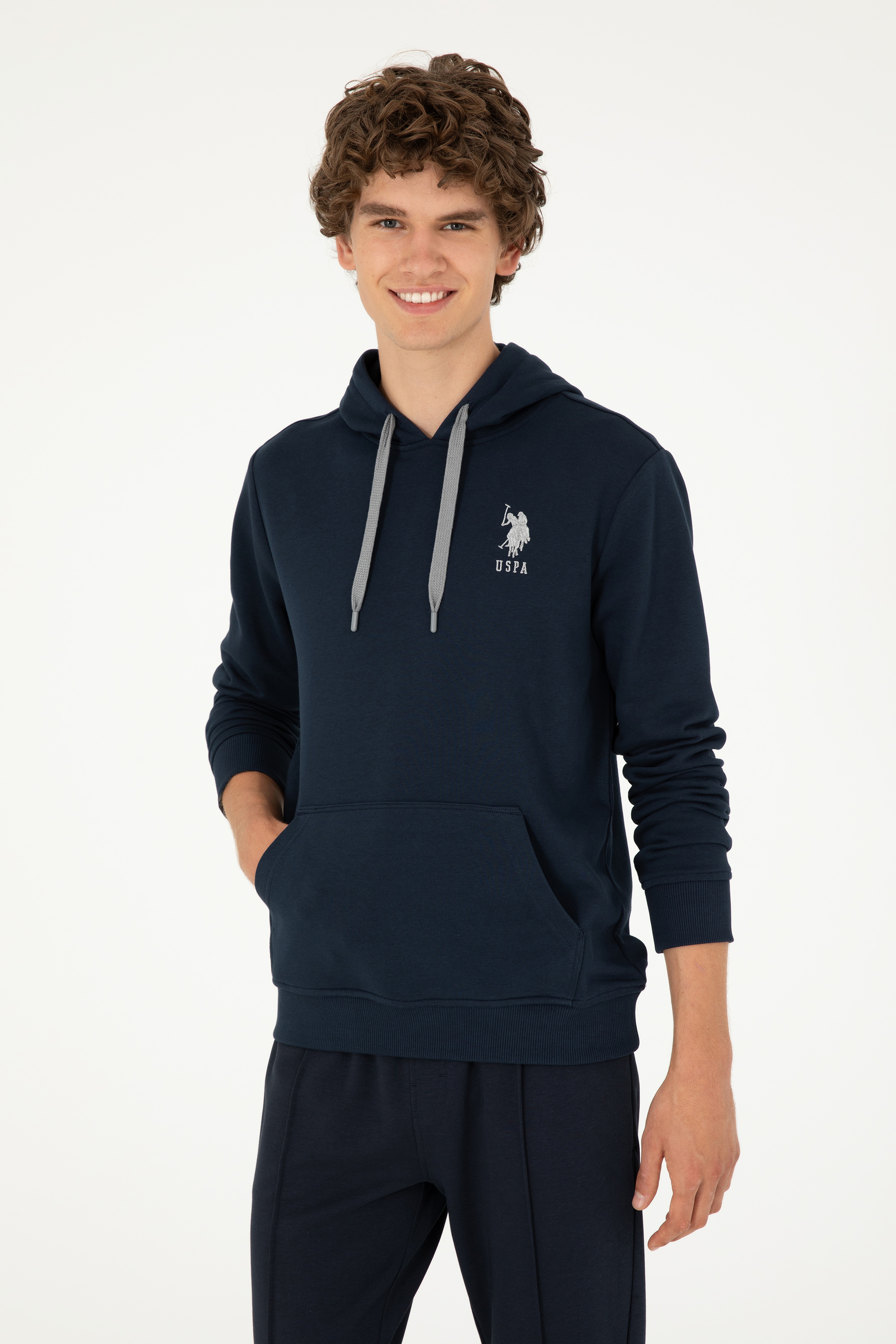 Erkek Lacivert Basic Sweatshirt - Image 3