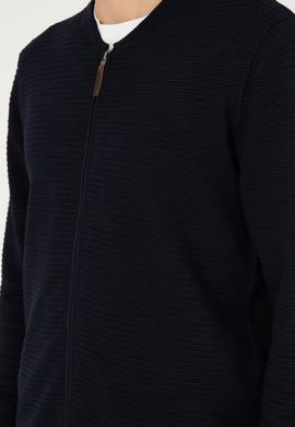 Erkek Lacivert Triko Hırka - 50292875016