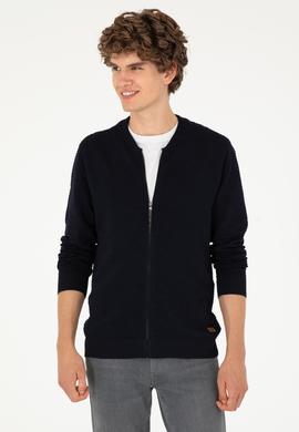 Erkek Lacivert Triko Hırka - 50292875016