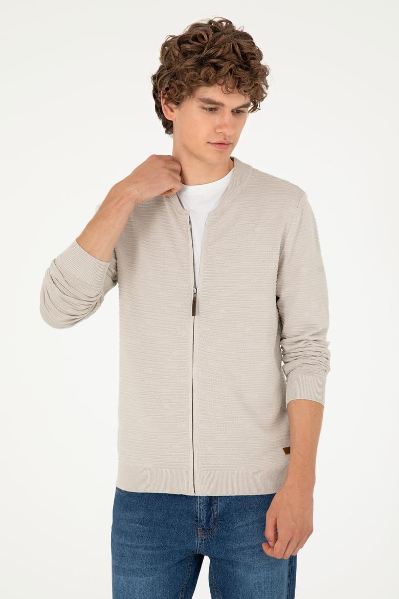 Erkek Taş Melanj Triko Hırka - 50292875026