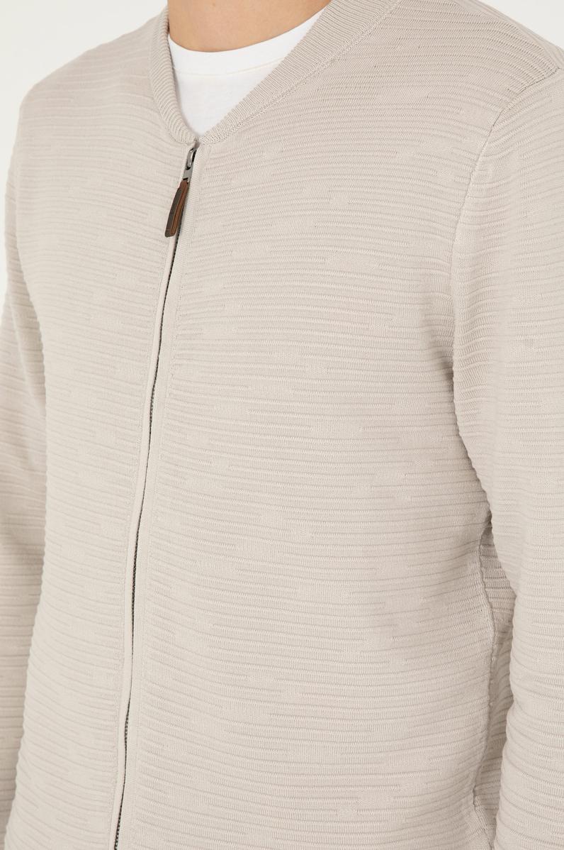 Erkek Taş Melanj Triko Hırka