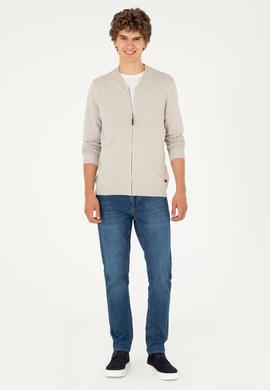 Erkek Taş Melanj Triko Hırka - 50292875026