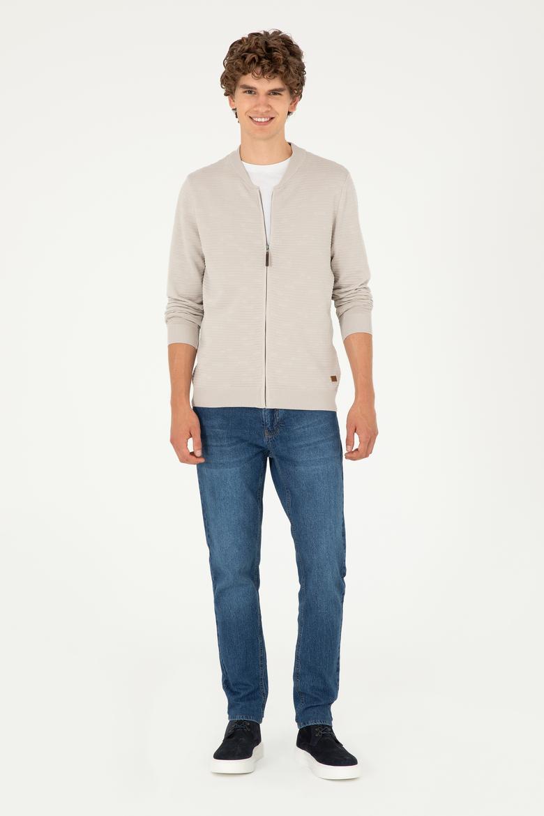 Erkek Taş Melanj Triko Hırka - 50292875026