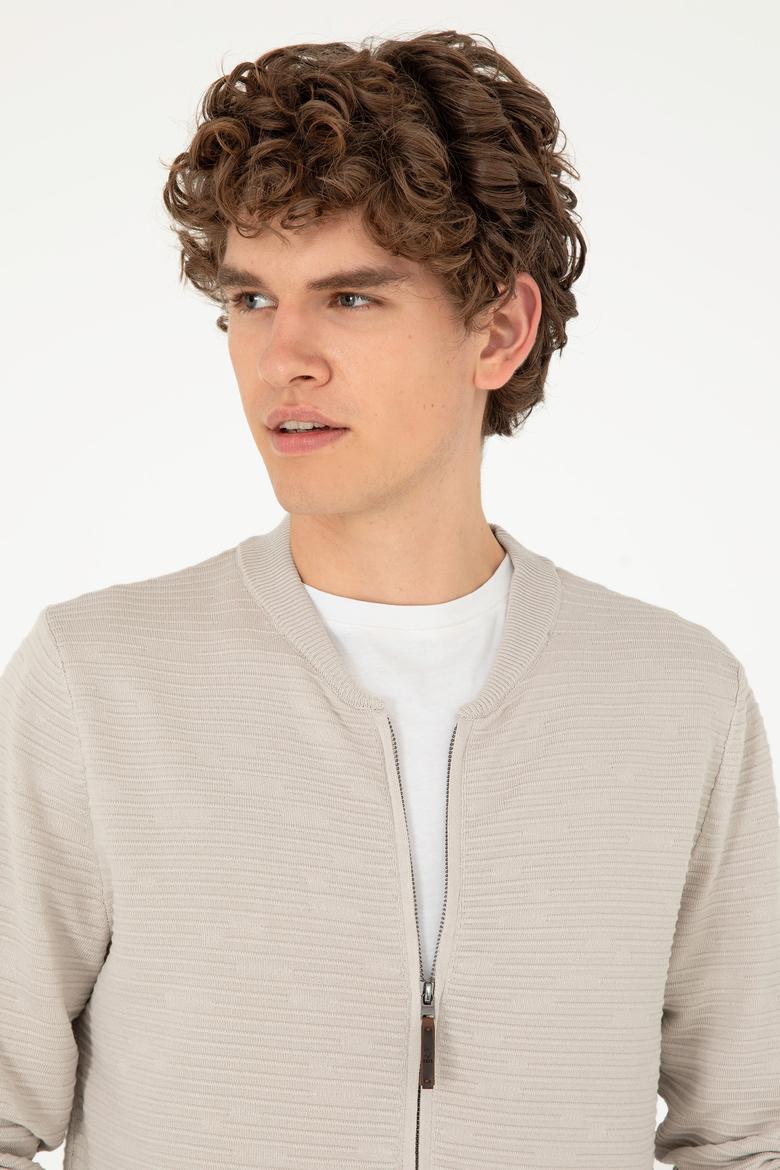 Erkek Taş Melanj Triko Hırka - 50292875026