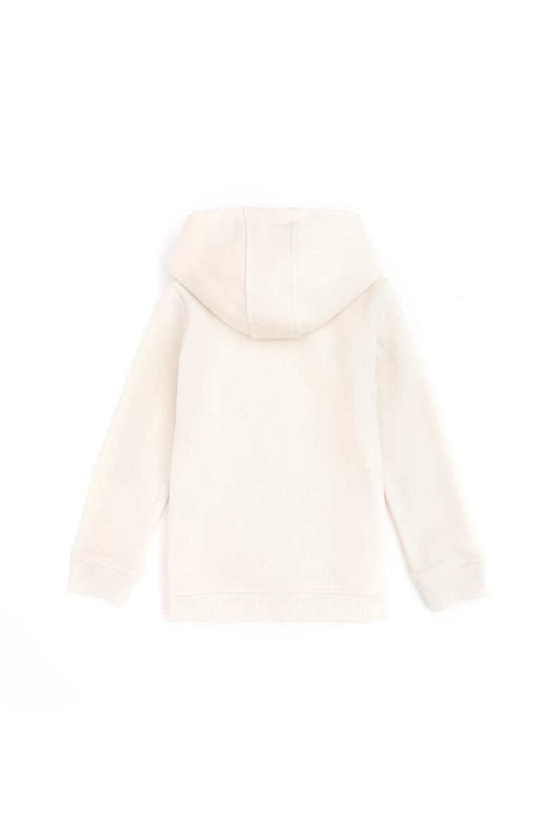 Kız Çocuk Krem Kapüşonlu Basic Sweatshirt - 50292512070