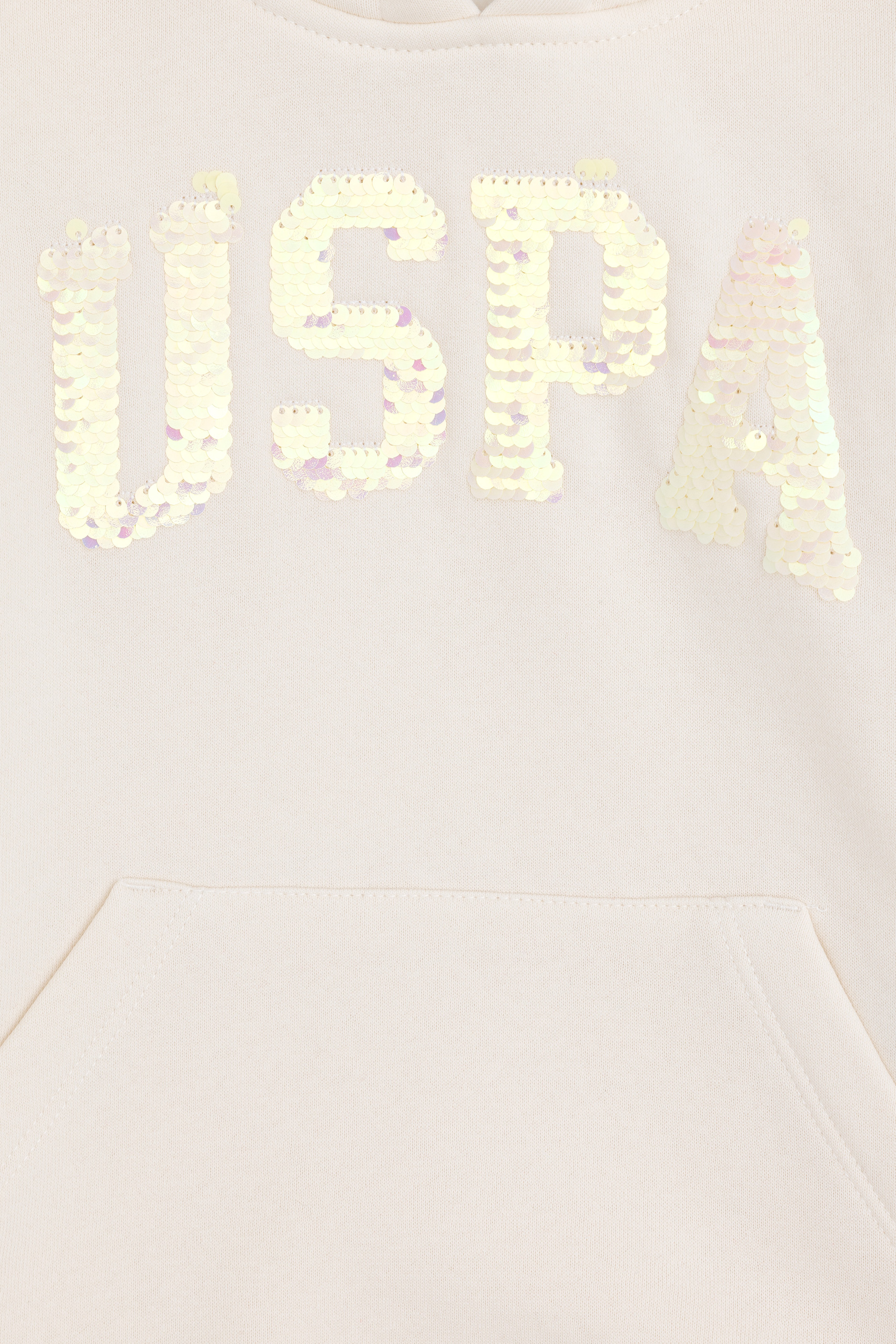 Kız Çocuk Krem Kapüşonlu Basic Sweatshirt - Image 4