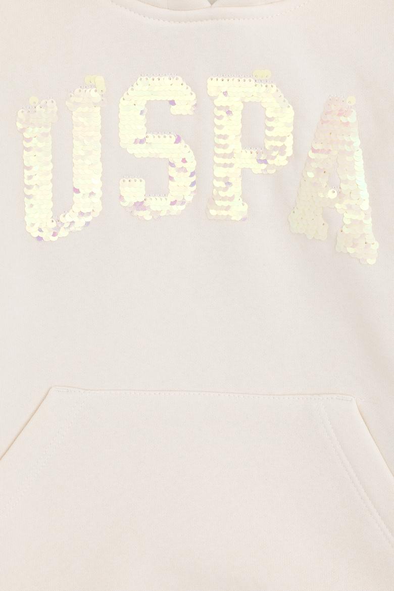 Kız Çocuk Krem Kapüşonlu Basic Sweatshirt - 50292512070