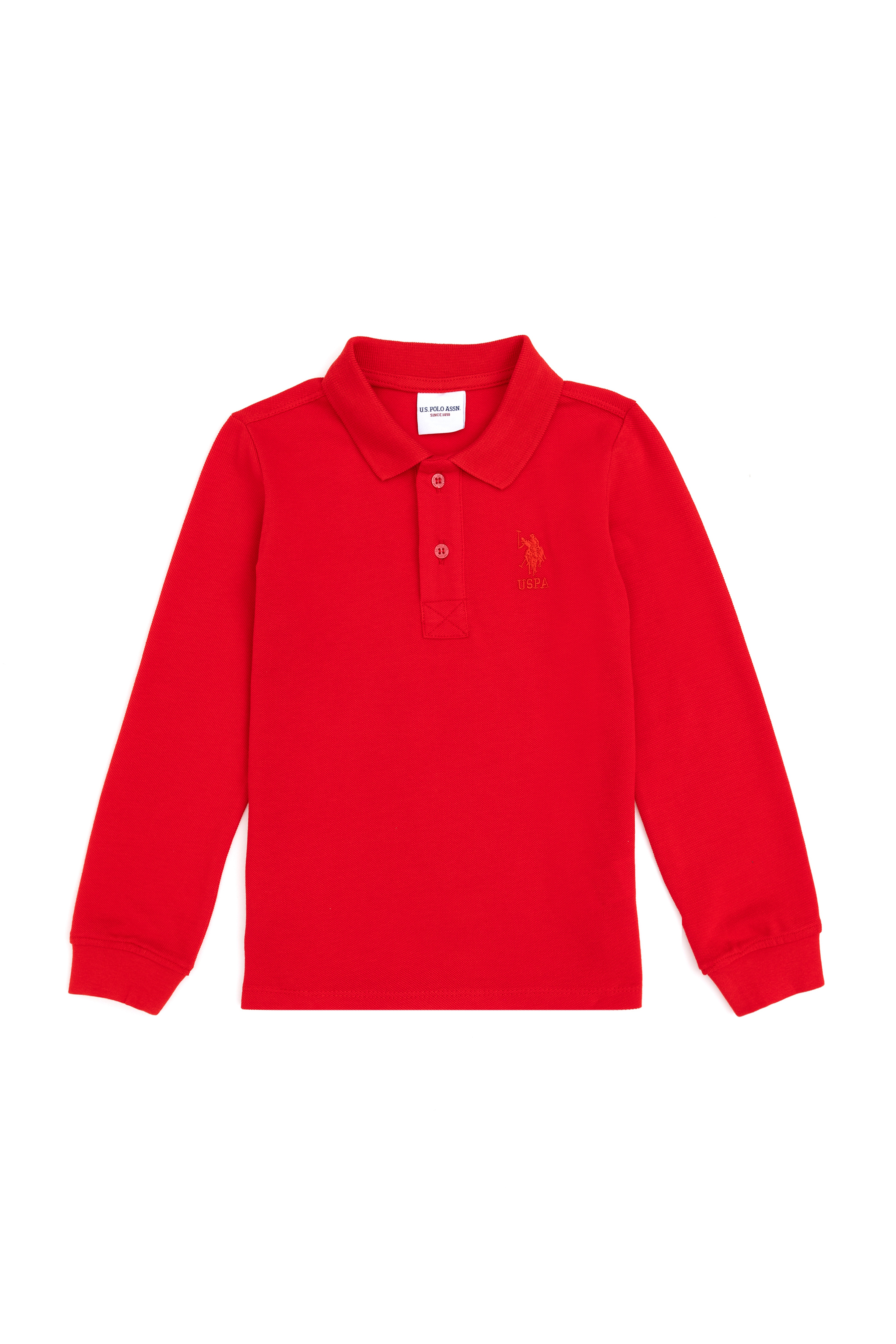 Erkek Çocuk Kırmızı Basic Polo Yaka Tişört - Image 1