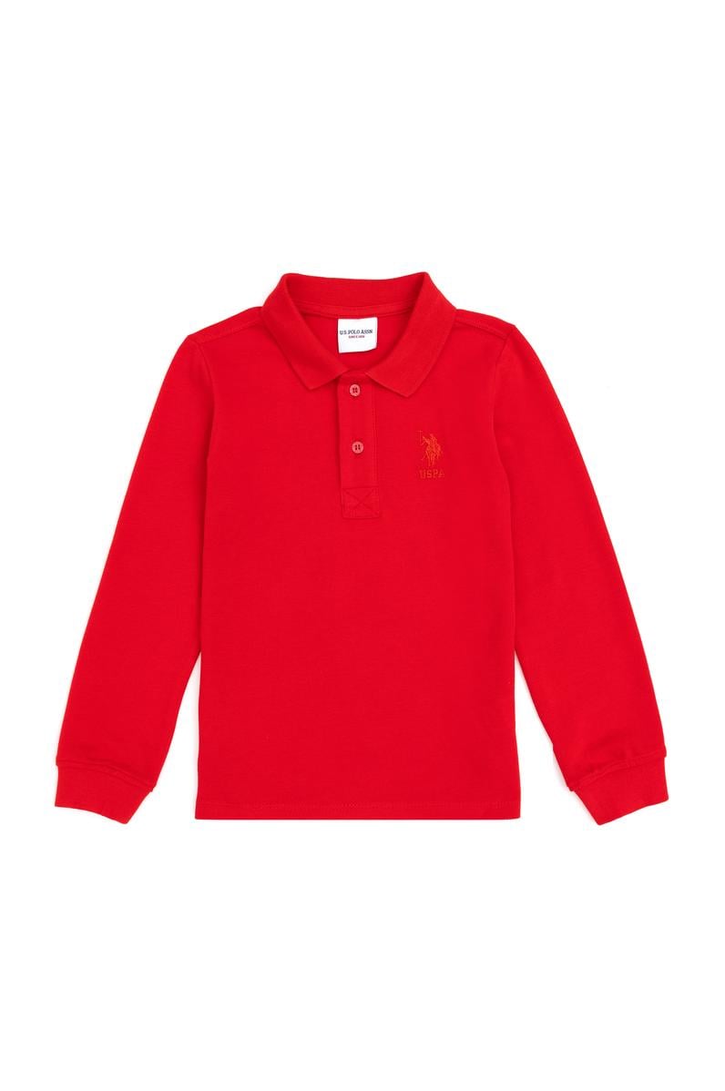 Erkek Çocuk Kırmızı Basic Polo Yaka Tişört