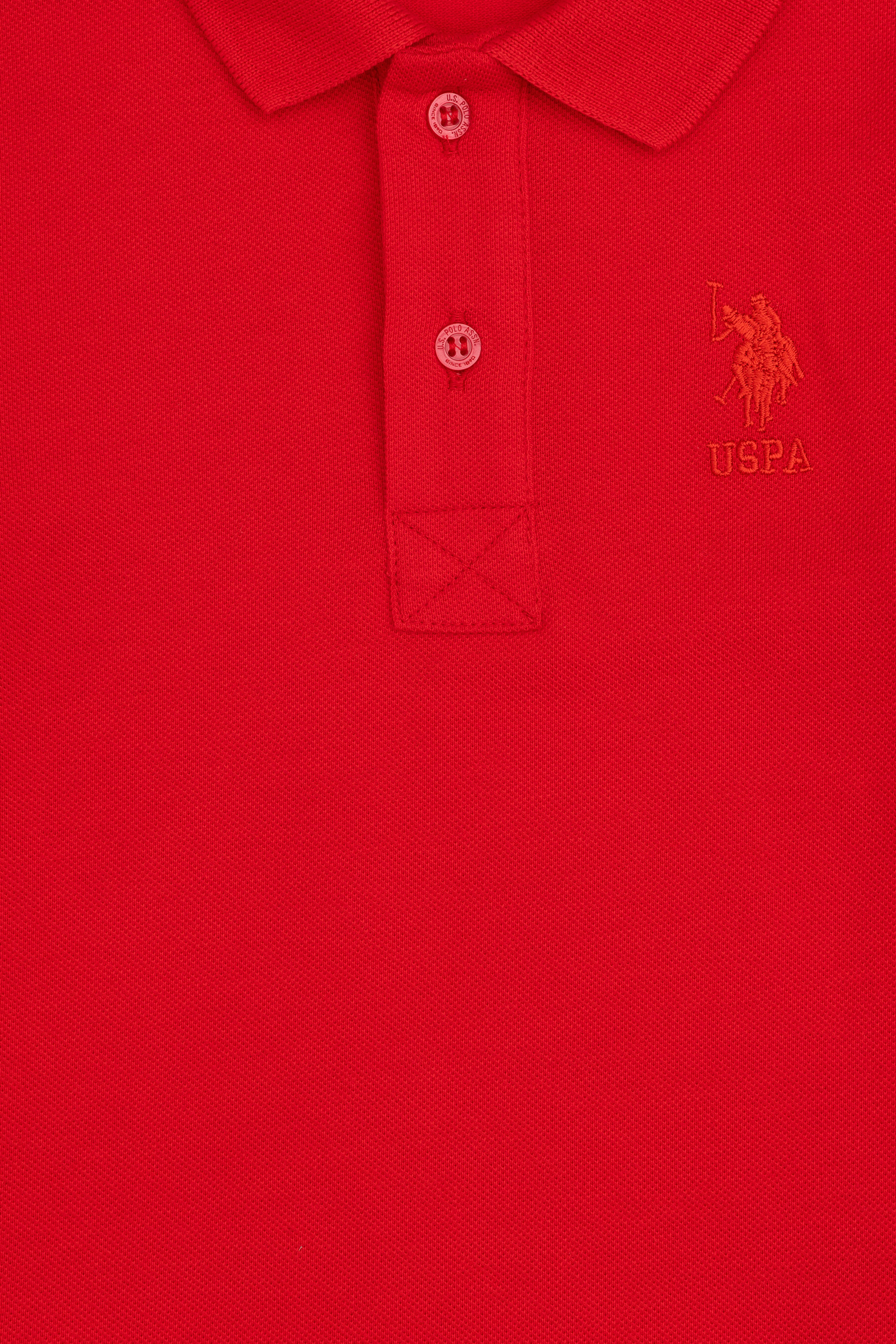 Erkek Çocuk Kırmızı Basic Polo Yaka Tişört - Image 3