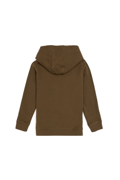 Erkek Çocuk Haki Kapüşonlu Sweatshirt