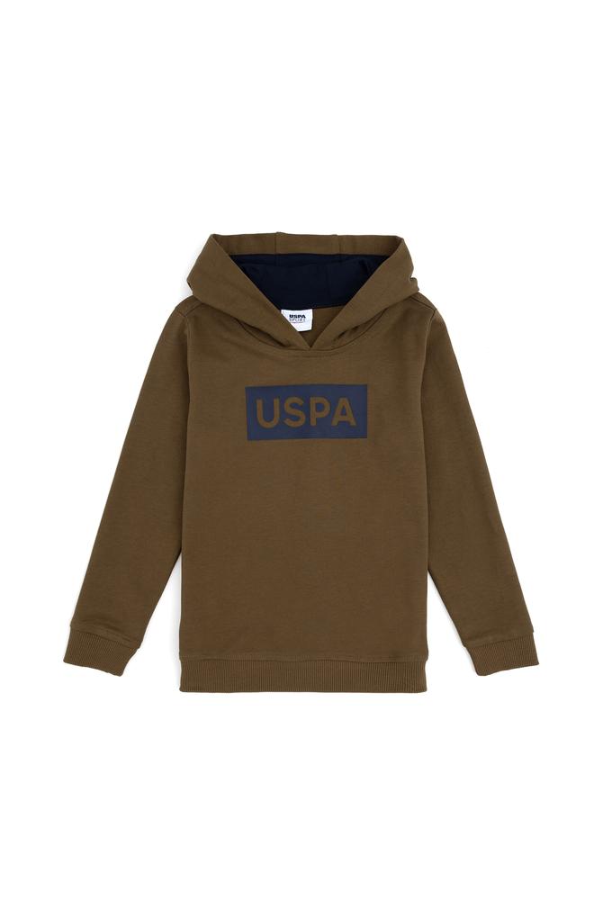 Erkek Çocuk Haki Kapüşonlu Sweatshirt