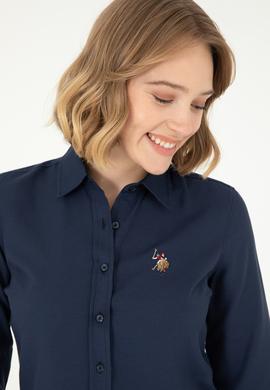 Kadın Lacivert Uzun Kollu Basic Gömlek - 50295704043