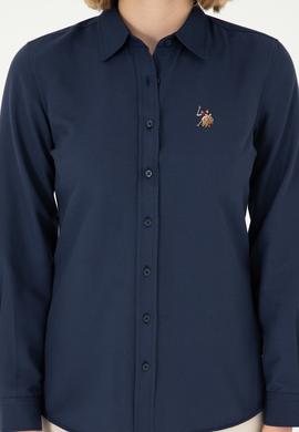 Kadın Lacivert Uzun Kollu Basic Gömlek - 50295704043