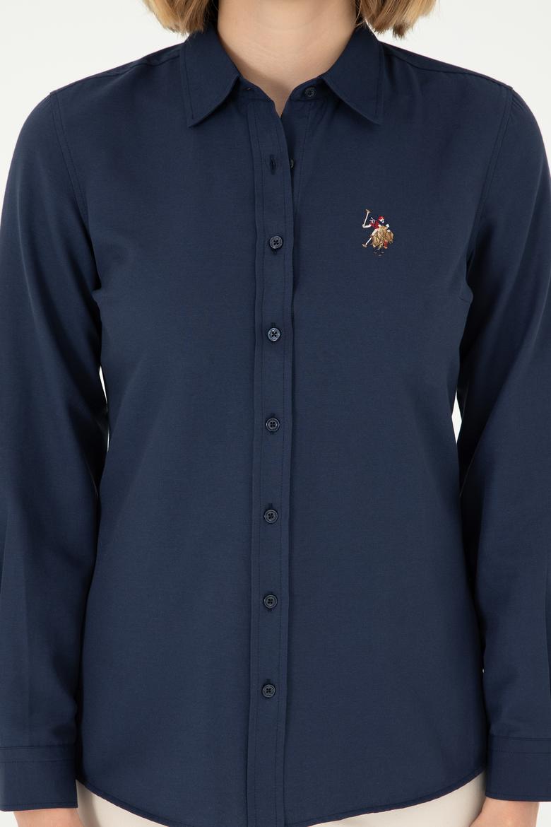 Kadın Lacivert Uzun Kollu Basic Gömlek - 50295704043