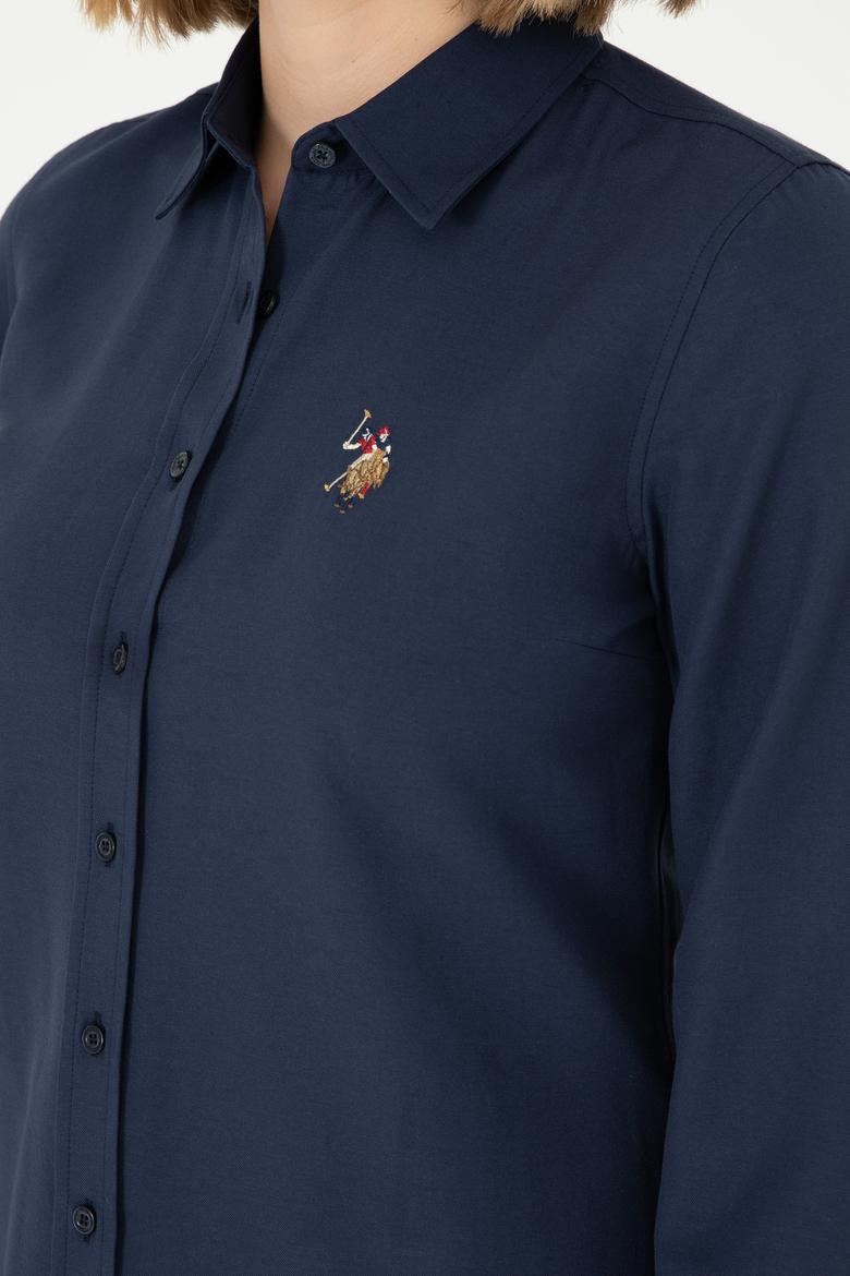 Kadın Lacivert Uzun Kollu Basic Gömlek - 50295704043