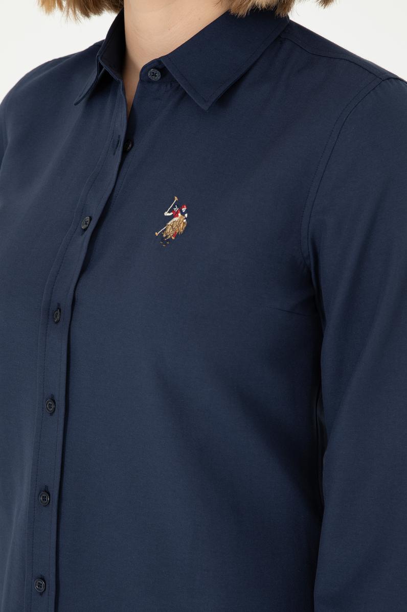 Kadın Lacivert Uzun Kollu Basic Gömlek