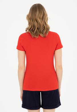 Kadın Kırmızı Basic Tişört - 50280065045