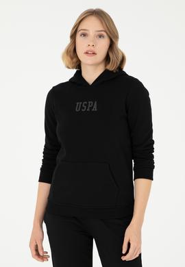 Kadın Siyah Basic Kapüşonlu Sweatshirt - 50289536036