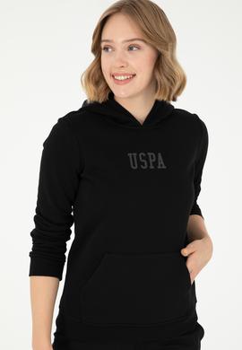 Kadın Siyah Basic Kapüşonlu Sweatshirt - 50289536036