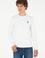 Erkek Slim Fit Bisiklet Yaka Beyaz Basic Sweatshirt