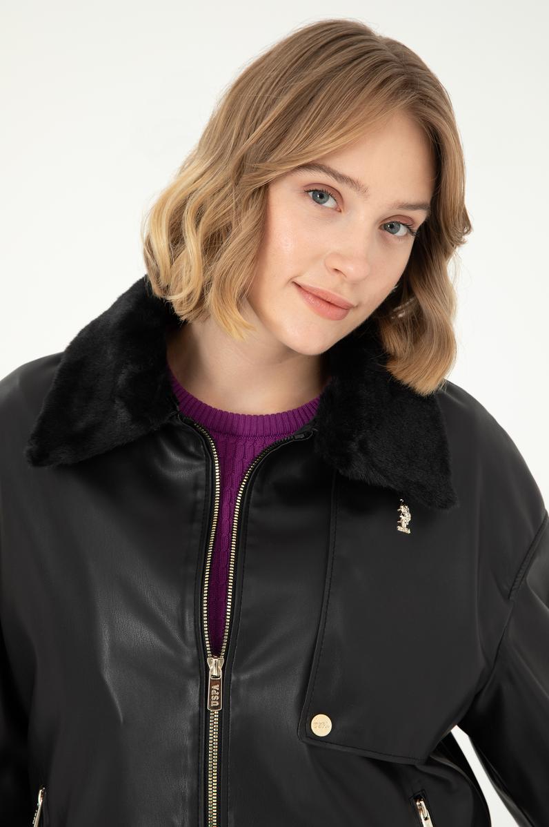 Kadın Siyah Deri Ceket