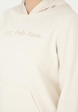 Kadın Krem Kapüşonlu Sweatshirt - 50296947008