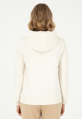 Kadın Krem Kapüşonlu Sweatshirt - 50296947008