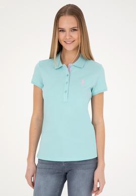 Kadın Somon Basic Polo Yaka Tişört - 50289361025