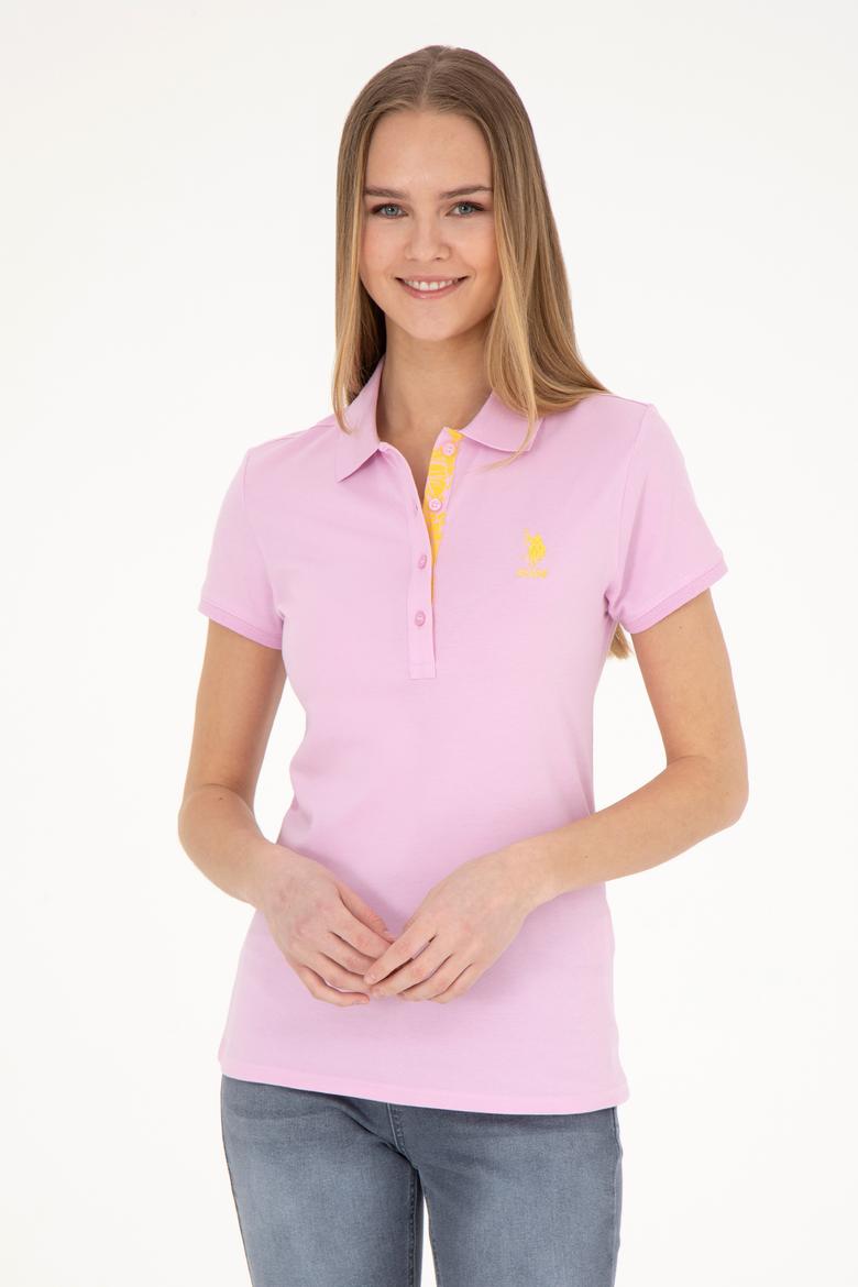 Kadın Pembe Basic Polo Yaka Tişört