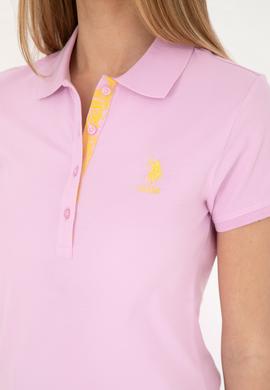 Kadın Pembe Basic Polo Yaka Tişört - 50289361022